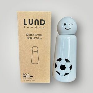 Lund London Children’s Water Bottle Soccer 10oz Souvenir New White Iceland New